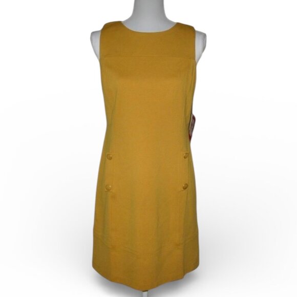 Vince Camuto Dresses & Skirts - Vince Camuto Mustard Yellow Sleeveless Sheath Dress – Size 6